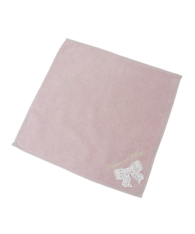 Maison de FLEUR リボンレースタオルハンカチ Pink