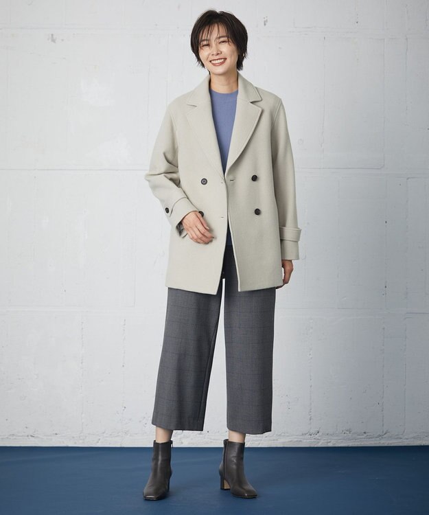 J.PRESS LADIES 【洗える】SECOND PRINCE モックネック ニット サックスブルー系