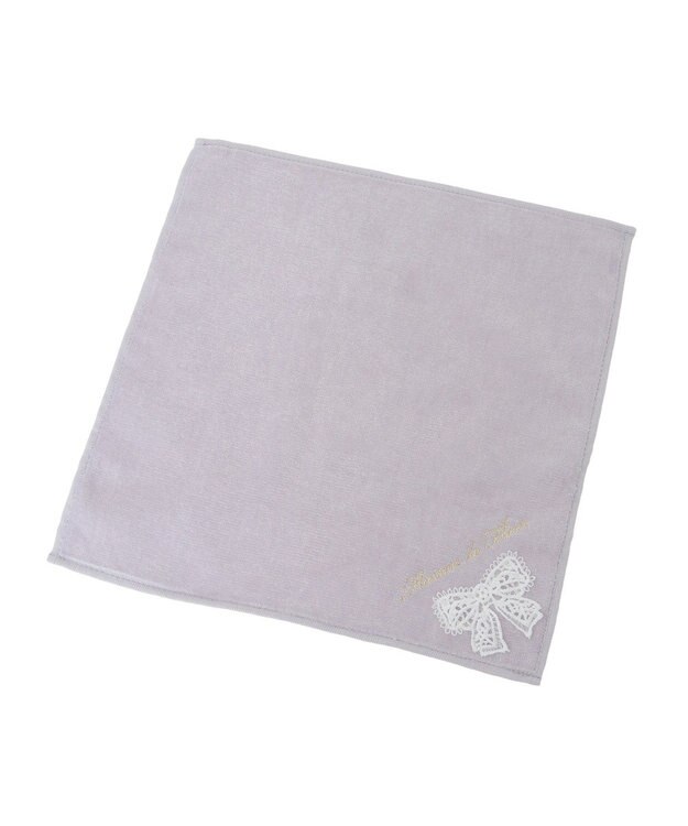 Maison de FLEUR リボンレースタオルハンカチ Lavender