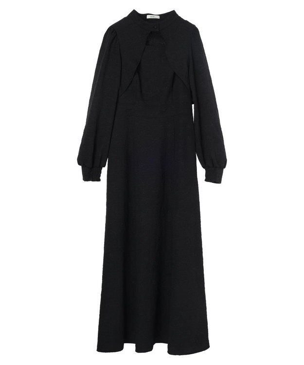 earth music&ecology ＳＥＴ２点ジャガードボレロ＋ワンピース Black