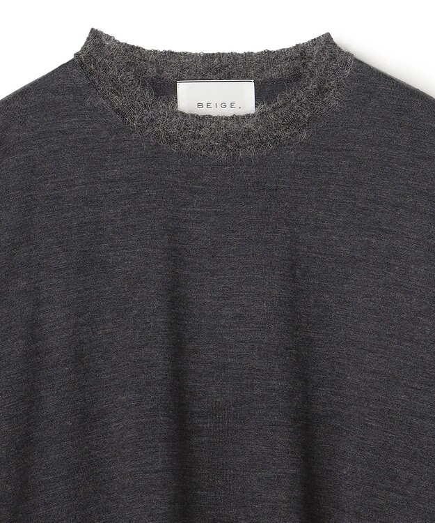 BEIGE， 【洗える】LA MONNAIE / モヘアMIXクルーネックニット Gray