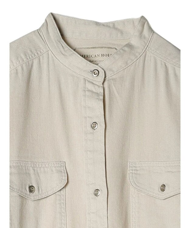 AMERICAN HOLIC ツイルＷポケットＡラインワンピース Ivory