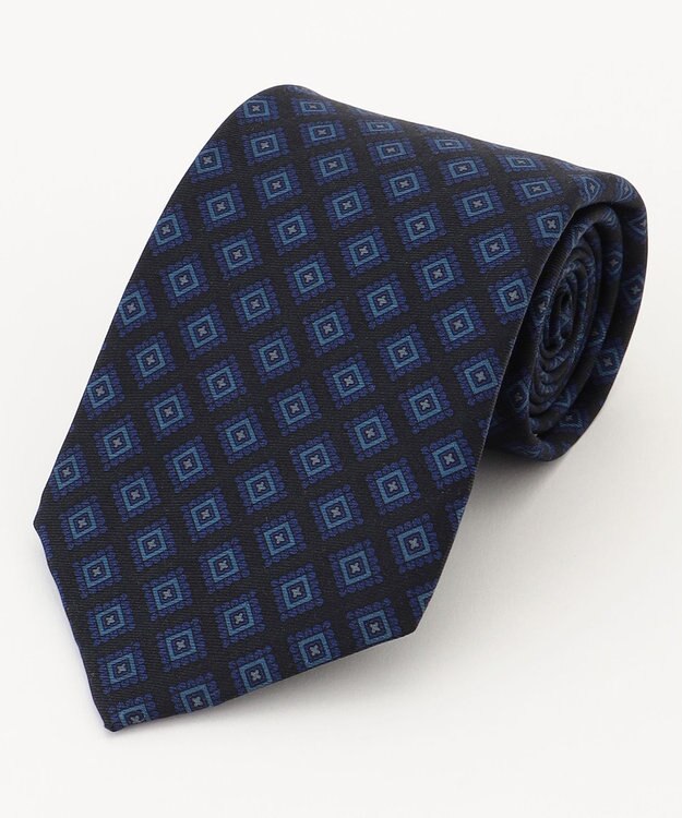 J.PRESS MEN オーバーダイ小紋ハンドプリント ネクタイ ネイビー系5