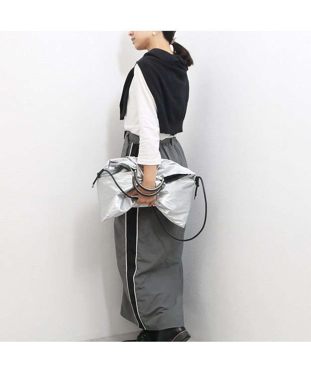 UNBILLION カシュカシュ cachecache / コンビ金手ハンドル2wayトート シルバー