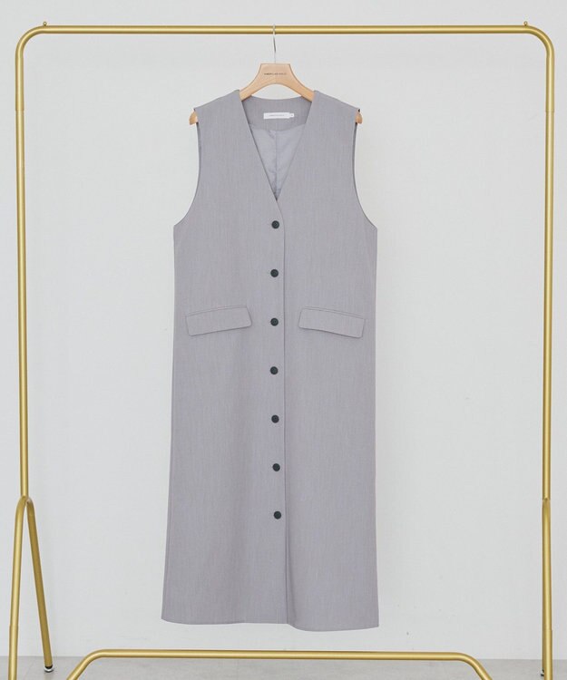 AMERICAN HOLIC 【イージーケア】ジレワンピース Gray Mixture