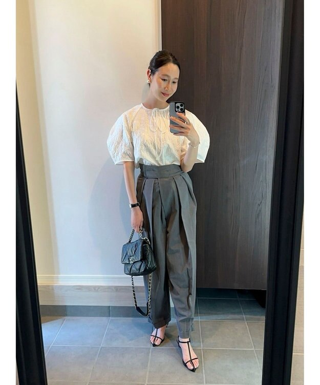 Green Parks AnriettMusee ショート丈ジャガードトップス Off White