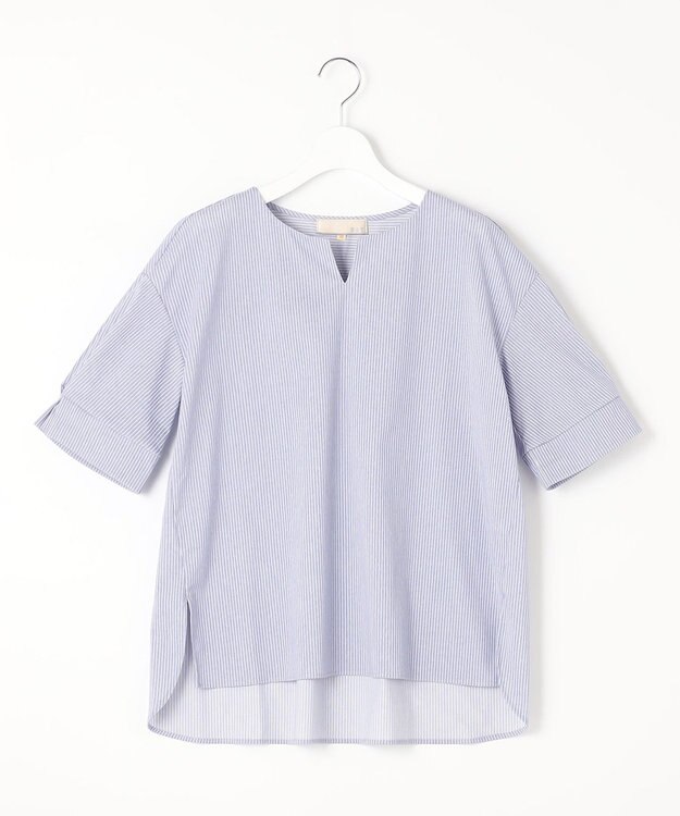 自由区 【WEB限定・洗える・XSサイズあり】トリコットジャージー カットソー スカイブルー系1