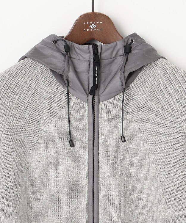 JOSEPH ABBOUD MOUNTAIN 【UNISEX】日本素材 ストレッチニットパーカー ライトグレー系