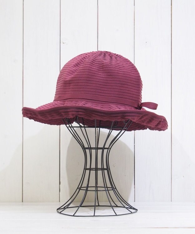 石田製帽 〈25SS新作〉グログランリボン ソフトハット ワイン