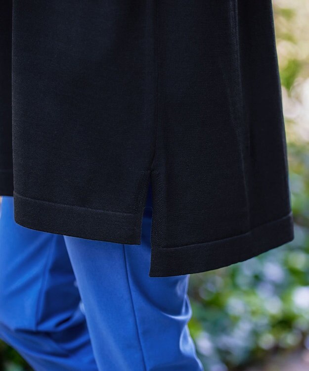 Tiaclasse 【洗える】キーネックニットチュニック ブラック