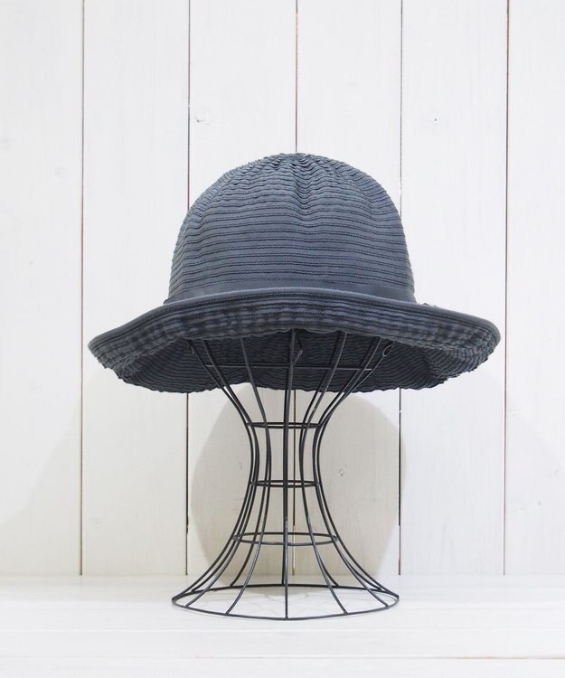 石田製帽 〈25SS新作〉グログランリボン ソフトハット チャコールグレー