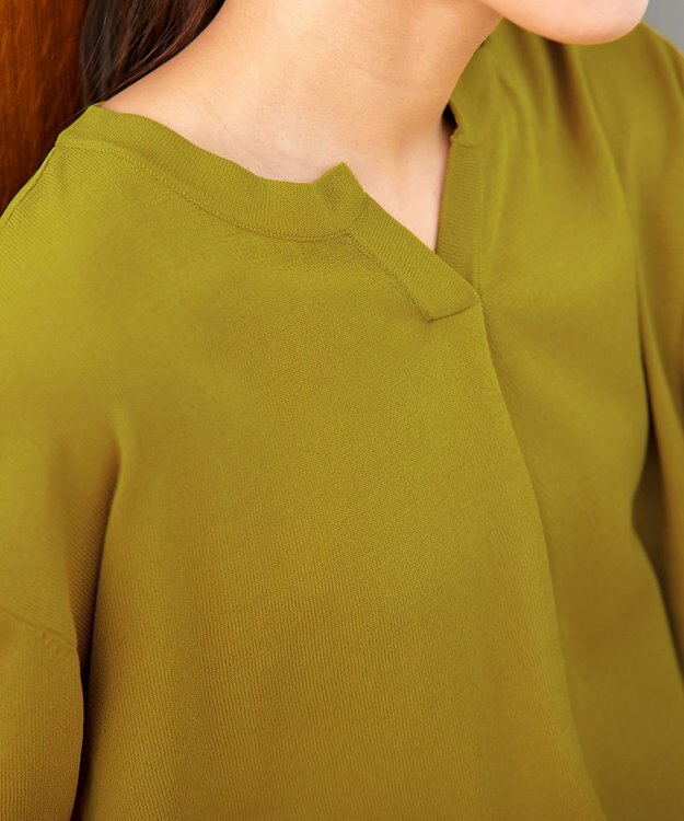 Tiaclasse 【洗える】キーネックニットチュニック ライム