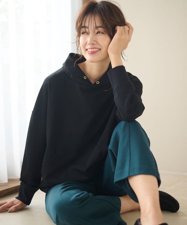 ANY 【8色展開・洗濯機可】春めきカラフルパーカー ブラック