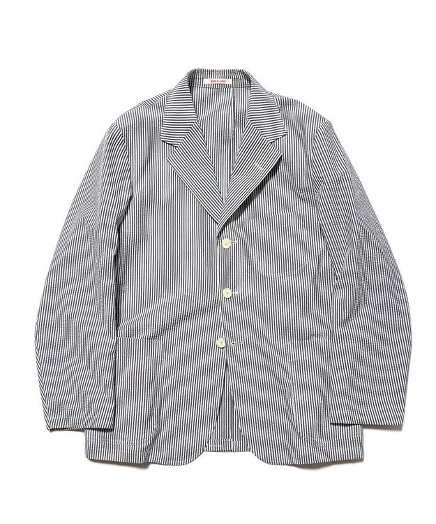 J.PRESS MEN 【J.PRESS ORIGINALS】Silk Seersucker 3B Sack Jacket / Japan Made ネイビー系1