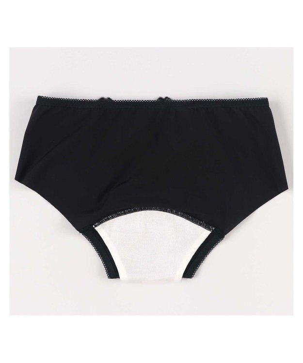 AMPHI 【sweet web掲載】 サニタリーショーツ 【BRAGENIC ブラジェニック 脇高細見えタイプ】羽付きナプキン対応 BMI353とペア 吸汗速乾(後ろ身頃) 生理用ショーツ PMI053 アンフィ／ワコール ブラック系