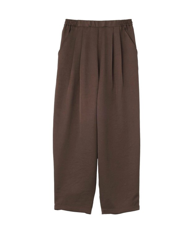 AMERICAN HOLIC 【イージーケア】サテンカーブパンツ Brown