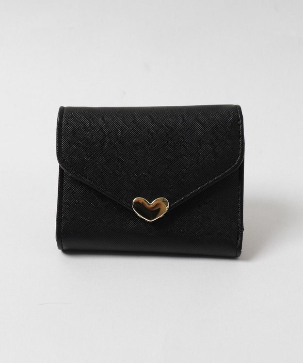 WEGO ハートレターミニウォレット ブラック