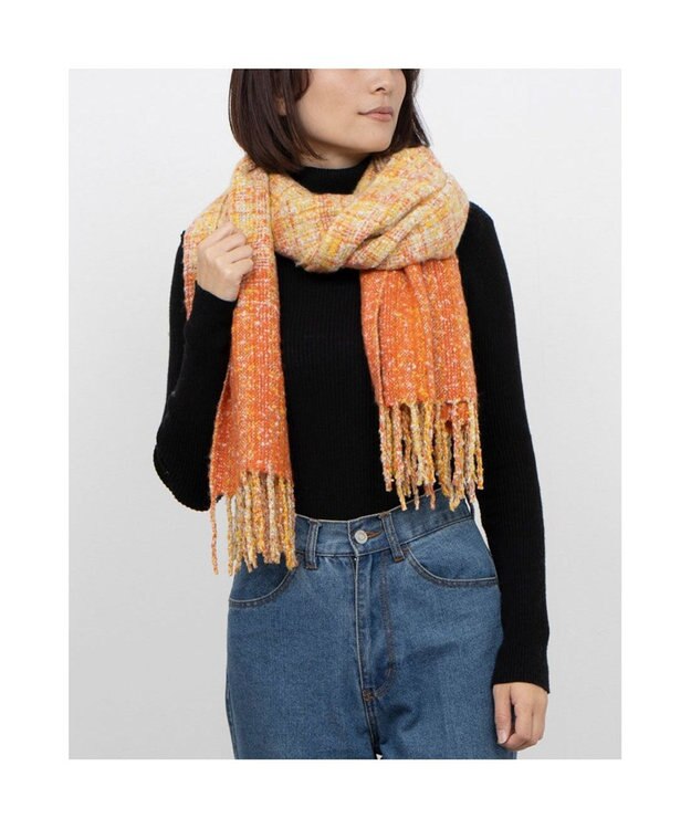 UNBILLION カシュネ cache nez / ツイードストール オレンジ