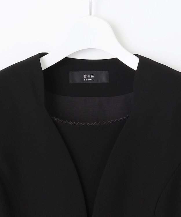 自由区 FORMAL 【洗える/着心地楽々】セオプラスエス ウォッシャブル ワンピース ブラック系