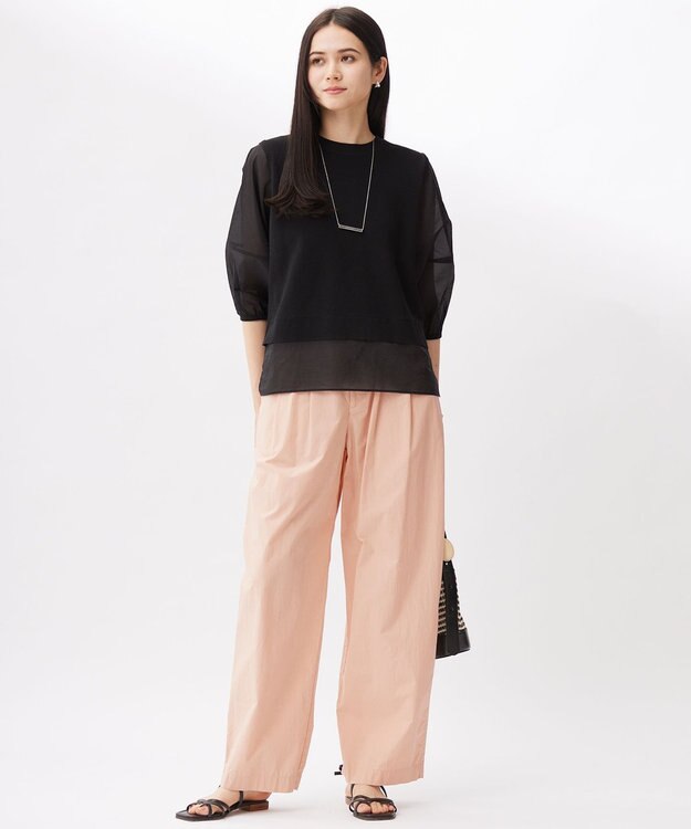 自由区 ハイツイストコットンアセテートプルオーバー ニット ブラック