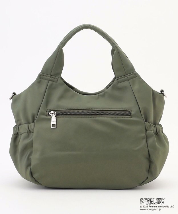 Y'SACCS SNOOPYデザイン サイドギャザー2wayトート　Sサイズ(レインボー） カーキ