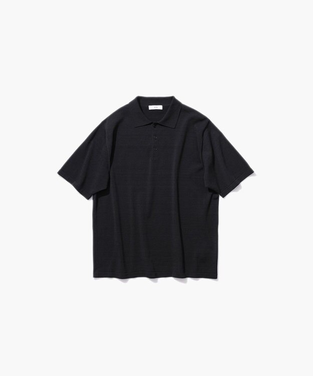 ATON FRESCA KNIT | ポロセーター - UNISEX BLACK
