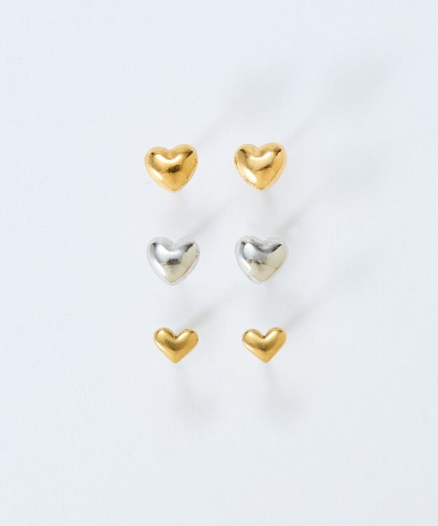Phoebe 【金属アレルギー対応】パフィーハートピアス　ゴールド/サージカルステンレス ゴールド