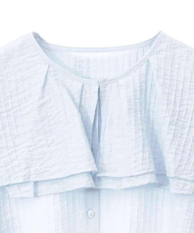 earth music&ecology ２ＷＡＹスクエアラッフルカラーブラウス Sax