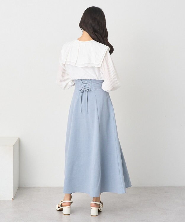 earth music&ecology ２ＷＡＹスクエアラッフルカラーブラウス Off White