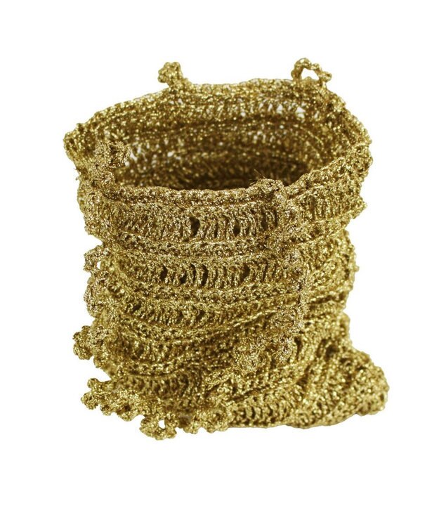 ROOTOTE 1090【手編みカゴバッグ風】SC.ベビールー.クロッシュメタリック-A 01：ゴールド