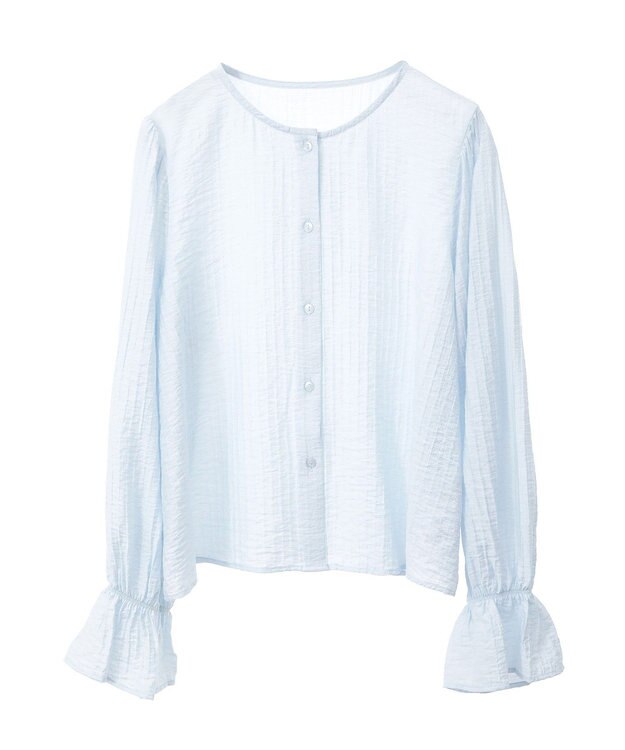 earth music&ecology ２ＷＡＹスクエアラッフルカラーブラウス Sax