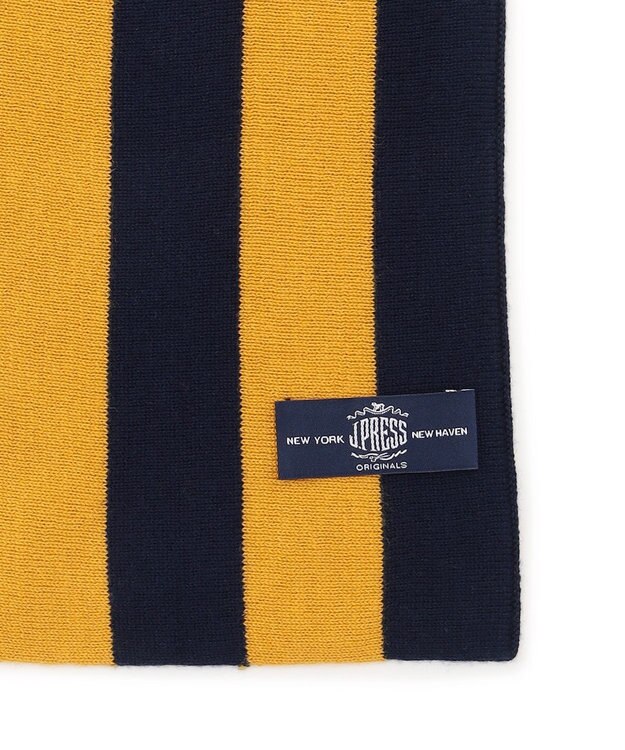 J.PRESS MEN 【J.PRESS ORIGINALS】【UNISEX】Wool Polyester Knit School Muffler イエロー系1