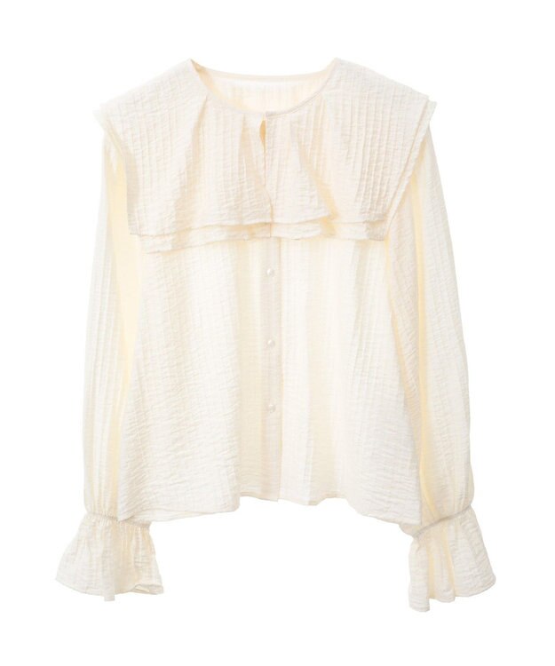 earth music&ecology ２ＷＡＹスクエアラッフルカラーブラウス Yellow