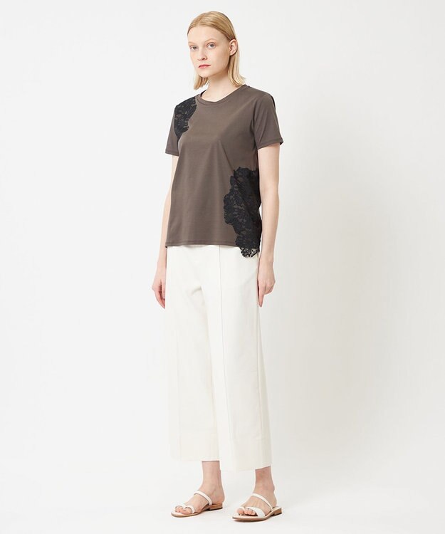 BEIGE， LAUREL / ワイドクロップドパンツ Ecru