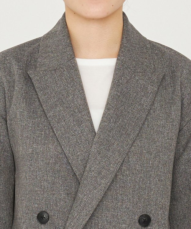 uncrave 【手洗い可】ウォッシャブル ツイード ジャコット（uncrave STANDARD） グレーツイード