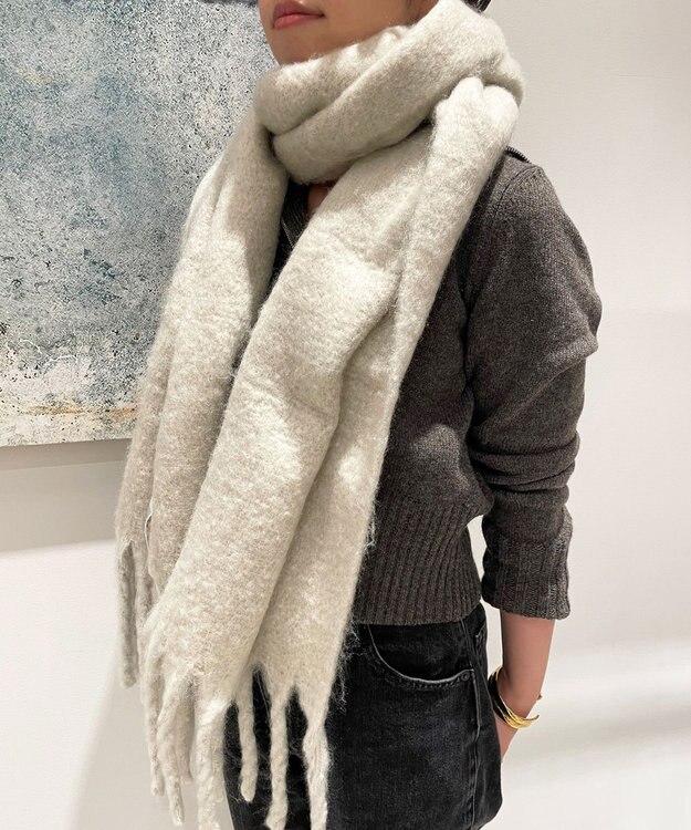 ONWARD CROSSET SELECT ビッグフリンジ ストール アイボリー