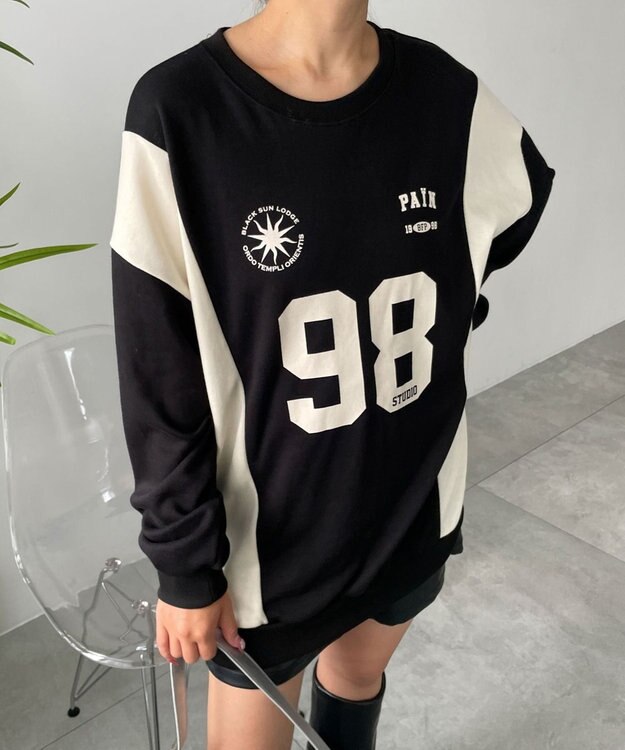 WEGO ナンバリングゲームプルオーバー ブラック