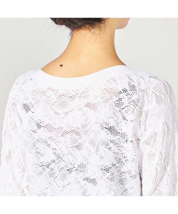 Chacott 【ノーソーイングニット】イージーフィットレーシーニットトップ ホワイト