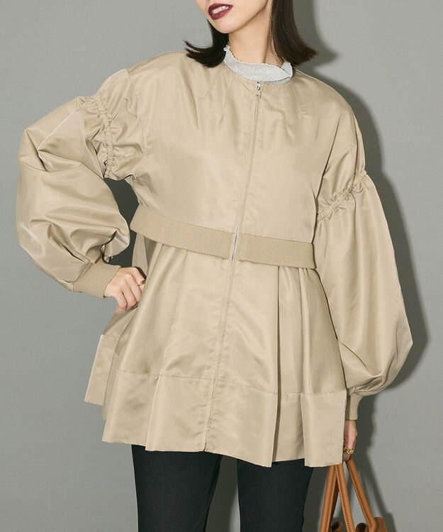Green Parks ＭＡ－１ペプラムブルゾン Beige
