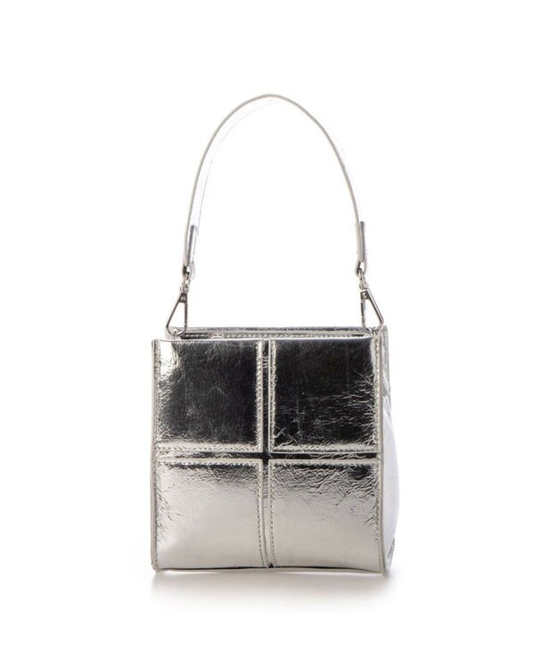 UNBILLION カシュカシュ cachecache / エナメル調ボックスパネルミニショルダー シルバー