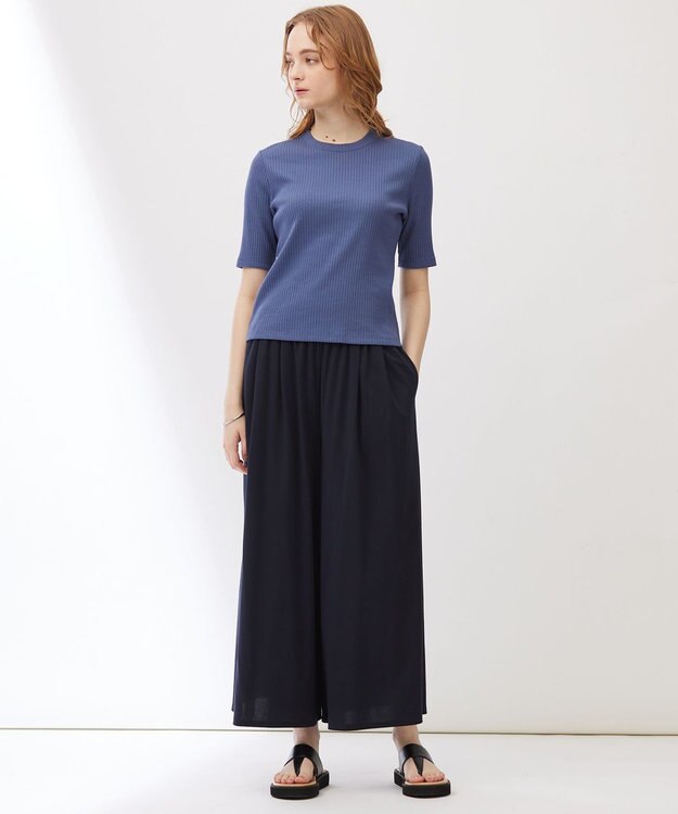 23区 【Indian Factory】シャイニーワイドリブ カットソー サックスブルー系