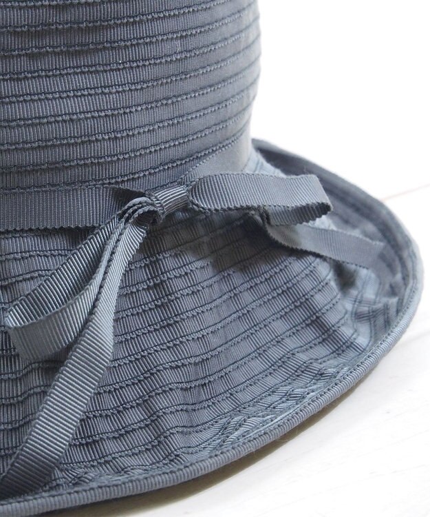 石田製帽 〈25SS新作〉グログランリボン ソフトハット チャコールグレー