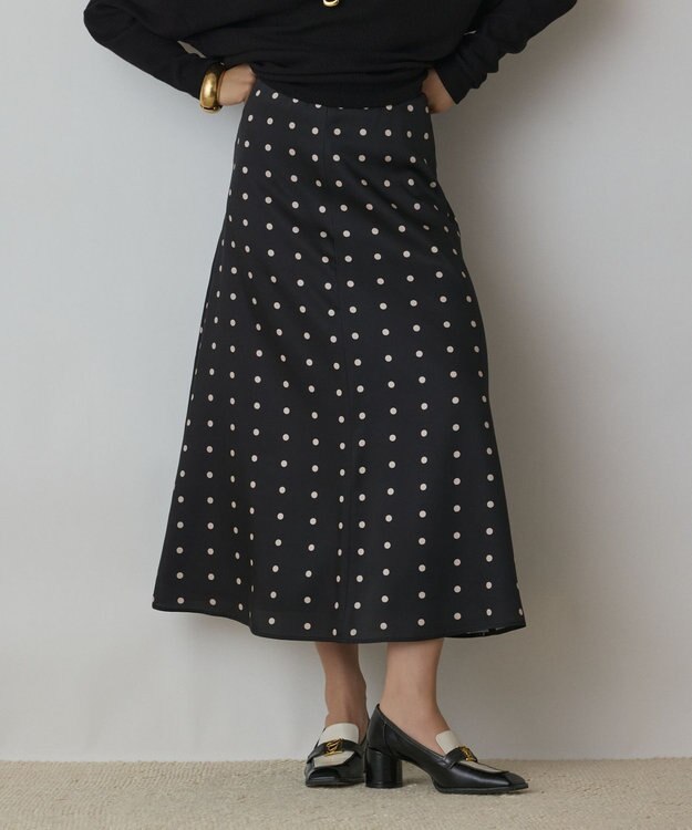 GRACE CONTINENTAL ドットスカート ブラック