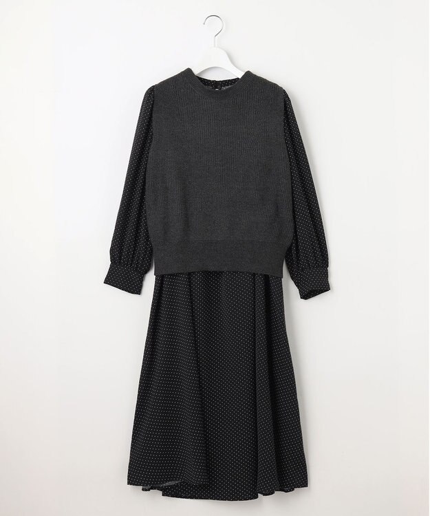 Feroux 【セットアイテム】ニットベストセット ワンピース ブラック系2