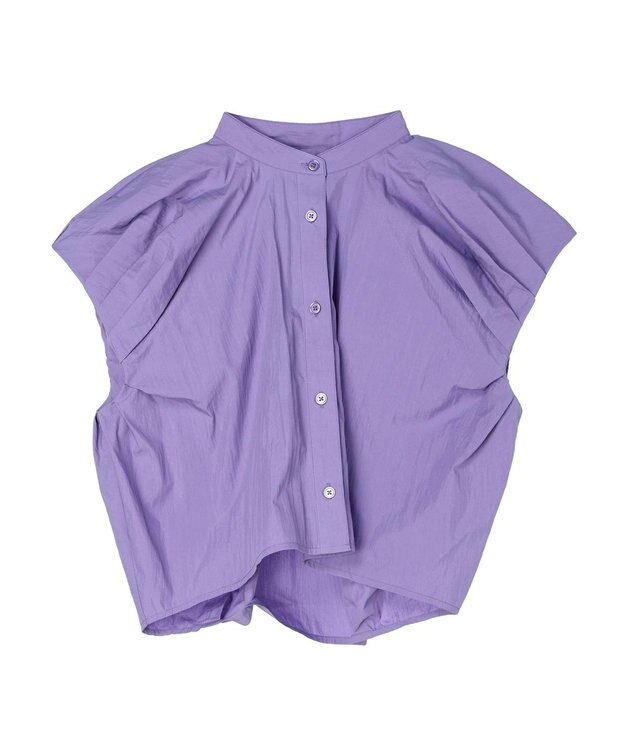 Green Parks タックデザインショート丈シャツ Purple