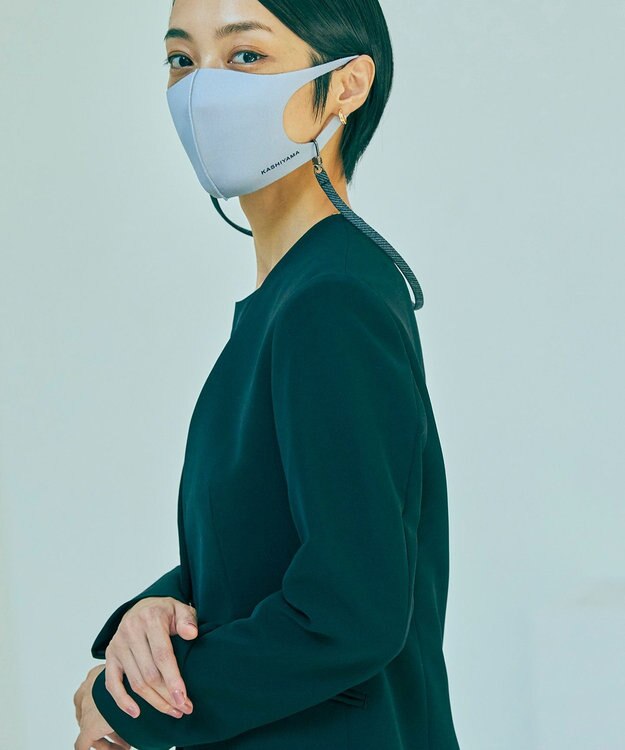 KASHIYAMA マスクストラップA ミディアムグレーストライプ