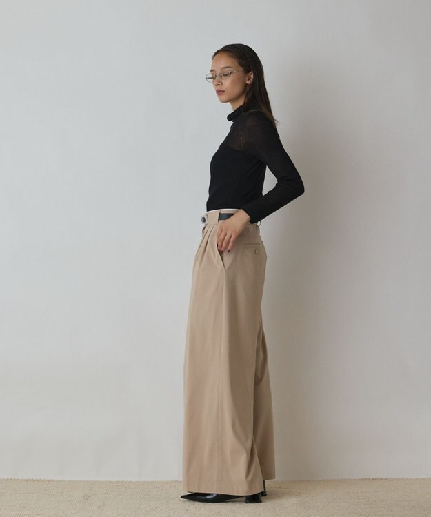 GRACE CONTINENTAL シアーリブニットトップ ブラック