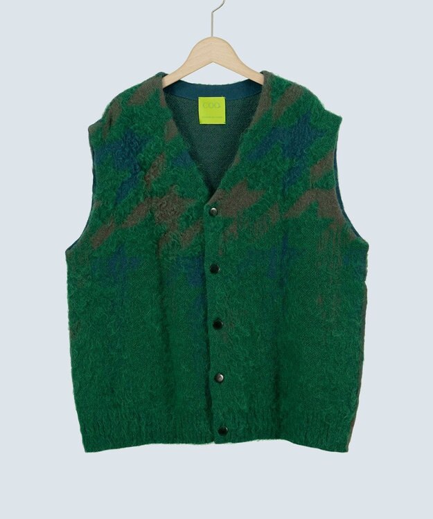COQ MATAGI モヘアニットベスト グリーン