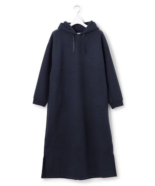 J.PRESS YORK STREET 【WOMEN】NEEDLE JERSEY フード付きワンピース ネイビー系