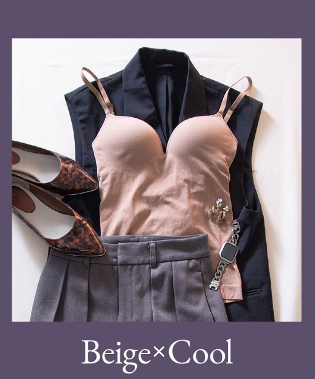 WACOAL 【GOCOCi ゴコチ】 カップ付きインナー ぴったりフィット ズレにくい 洗濯機洗い可能(ネット使用) ブラキャミソール ブラトップ レディース ノンワイヤー UGG122 /ワコール ロマンピンク